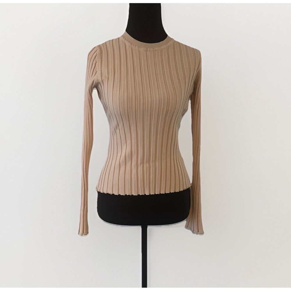 DISSH Long Sleeve Top Lettuce Trim ADA Women's XS‎ Minimalist Neutrals READ